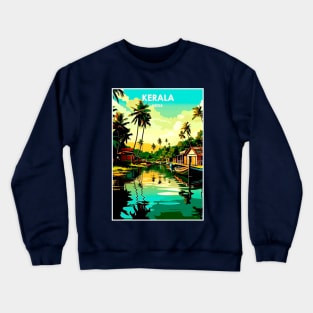 Kerala India Resort Vintage Advertising Travel Print Crewneck Sweatshirt